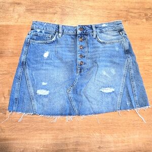 We The Free Blue A-Line Mini Skirt Casual Size 30